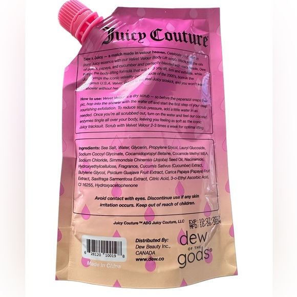 NEW DEW OF THE GODS JUICY COUTURE VELVET VELOUR BODY SCRUB 7.05oz - Picture 2 of 5